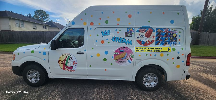 Employees at the A1 Ice Cream truck at an office summer kickoff